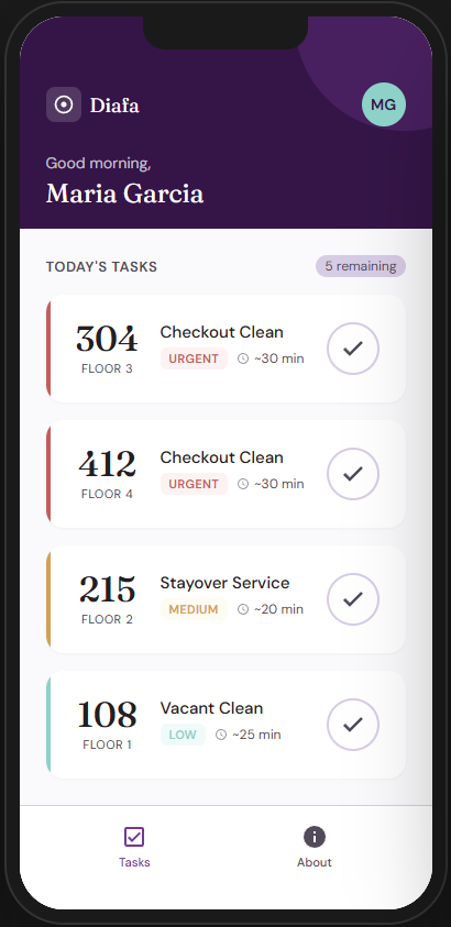 App housekeeping (mobile)